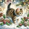 Serviette "Cute Cat In The Snow"