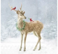 Serviette "Deer in Snow"