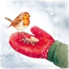 Serviette "Feeding Robin"