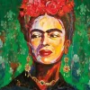 Serviette "Frau mit Blumenkranz"