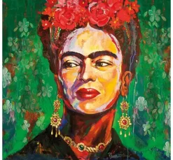 Serviette "Frau mit Blumenkranz"