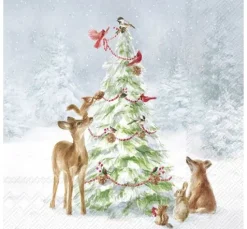 Serviette "Friends in Snow"