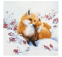 Serviette "Fuchsfamilie"