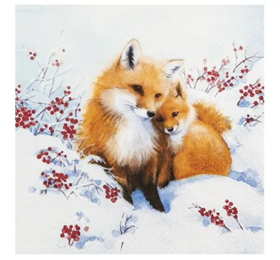 Serviette "Fuchsfamilie"