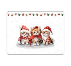 Serviette "Lustige Weihnachtskätzchen"