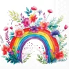 Serviette "Rainbow with Flowers"