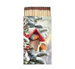 Serviette "Rotkehlchen Winterhaus"