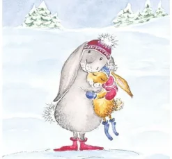 Serviette "Schneehase"
