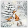 Serviette "Waldtiere im Winterwald"