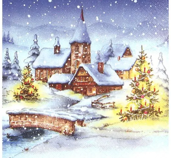 Serviette "Weihnachten im Schnee"