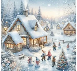 Serviette "Winter In Backyard"