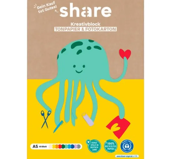 share Kreativ-Bastelblock A5, 40 Blatt