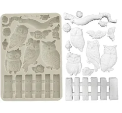 Silikonform A5 "The Owl's House - Owls and Branch"