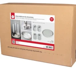 Silikon Gießform-Set "Kerzenhalter mit Untersetzer"