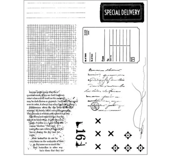 Sizzix Framelits Stanzschablone und Clear Stamps "Creative Combos by 49 & Market