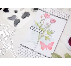 Sizzix Framelits Stanzschablone und Clear Stamps "Painted Pencil Botanical"