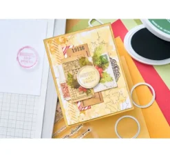 Sizzix Stanzschablone und Clear Stamps "Pencil Line Holly by 49 and Market"