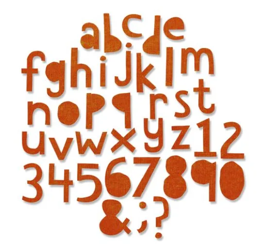 Sizzix Thinlits Stanzschablone "Alphanumeric Cutout Lower by Tim Holtz"