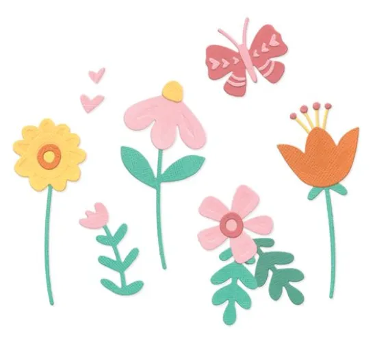Sizzix Thinlits Stanzschablone "Friendly Florals"