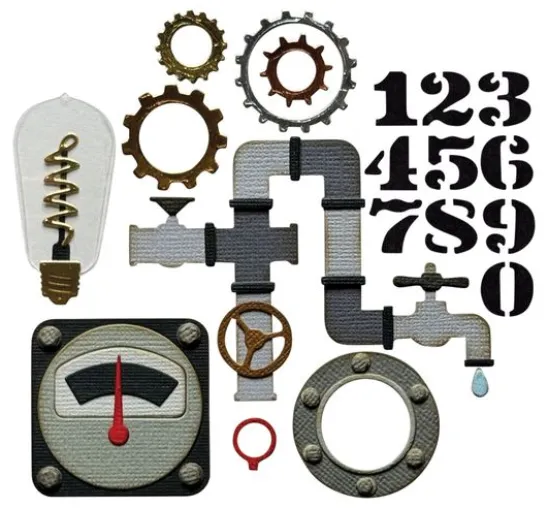 Sizzix Thinlits Stanzschablone "Vault Industrial by Tim Holtz"