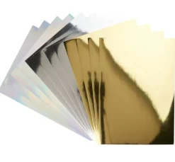 Spiegelkarton-Block Gold/Silber