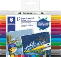 STAEDTLER Doppelfasermaler Textil, 12 St.