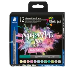 STAEDTLER Pigment brush pen, 12er-Set