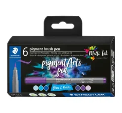 STAEDTLER Pigment brush pen, 6er-Set
