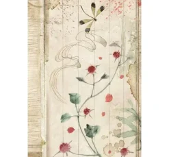 Stamperia Motiv-Strohseide Backgrounds "Oriental Garden", DIN A6, 8er Set