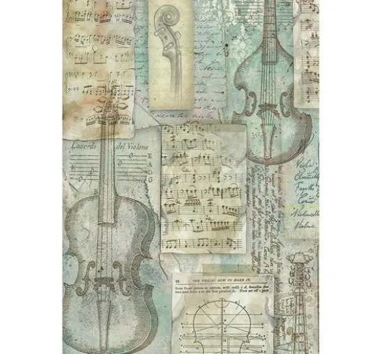 Stamperia Motiv-Strohseide Backgrounds "Symphony", DIN A6, 8er Set