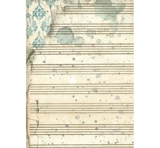 Stamperia Motiv-Strohseide Backgrounds "Symphony", DIN A6, 8er Set