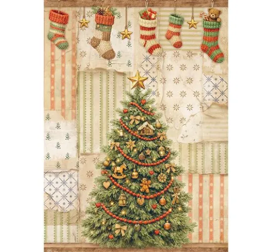 Stamperia Motiv-Strohseiden Sortiment "Silent Night", DIN A4, 6er-Set