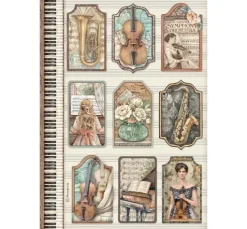 Stamperia Motiv-Strohseiden Sortiment "Symphony", DIN A4, 6er-Set