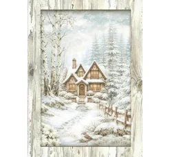 Stamperia Motiv-Strohseiden Sortiment "White Christmas", DIN A6, 8er Set