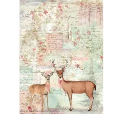 Stamperia Motiv-Strohseide "Winter Magic - Deer"