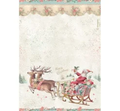 Stamperia Motiv-Strohseide "Winter Magic - Santa Claus"