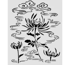 Stamperia Schablone "Oriental Garden - Lotus flower", 20 x 25 cm