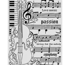 Stamperia Schablone "Symphony - Violin", 20 x 25 cm