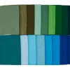 Stoffpaket Patchy Uni "Blau-Grün-Oliv-Grau", 17 Zuschnitte