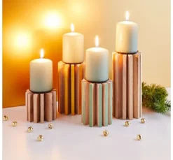Stumpenkerzen "Nature", 4er-Pack