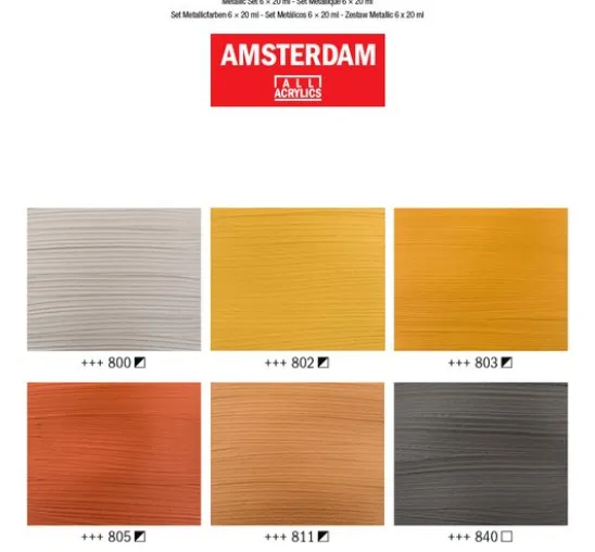 Talens AMSTERDAM Acrylfarben-Set "Metallic"