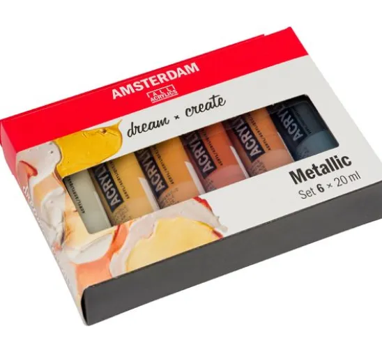 Talens AMSTERDAM Acrylfarben-Set "Metallic"