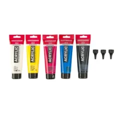 Talens AMSTERDAM Acrylfarben-Set "Starter" inkl. 3 Dosierspitzen
