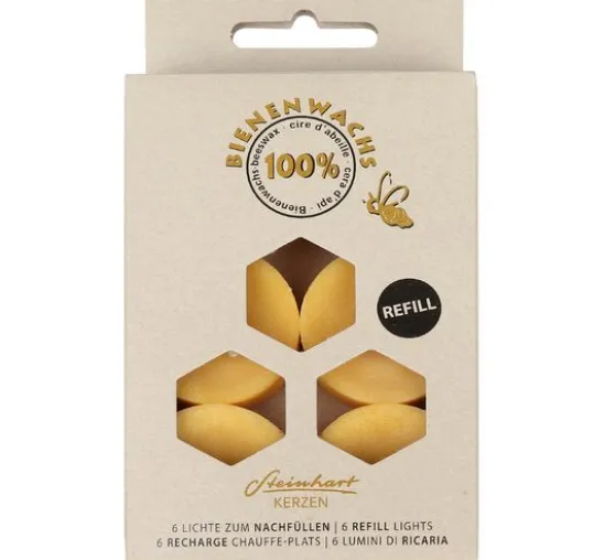 Teelichte aus 100 % Bienenwachs, 6er-Pack