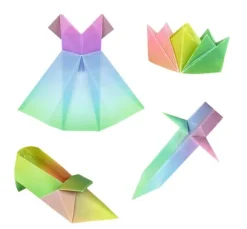 Transparentpapier-Faltblätter "Regenbogen Pastell"