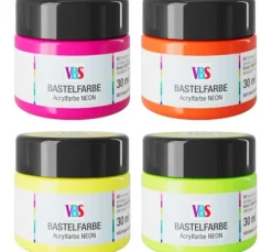 VBS Bastelfarben-Set "NEON", 4 x 30 ml