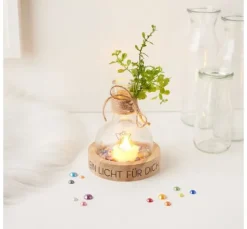 VBS Glashaube Flasche mit Holzboden