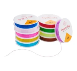 VBS Gummikordeln "Magic Stretch", Bunter Mix, 0,8 mm, 10 Rollen à 5 m