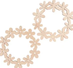 VBS Holz-Anhänger "Blumenkränze", 2er-Set