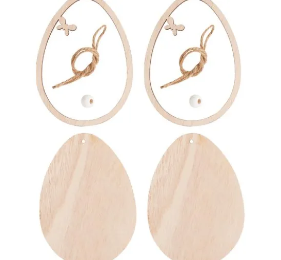 VBS Holz-Anhänger mit Rahmen "Eier", 2er-Set